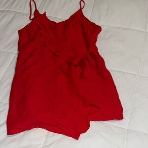 EUC! Urban Outfitters size Small  spaghetti strap wrap tie front romper.